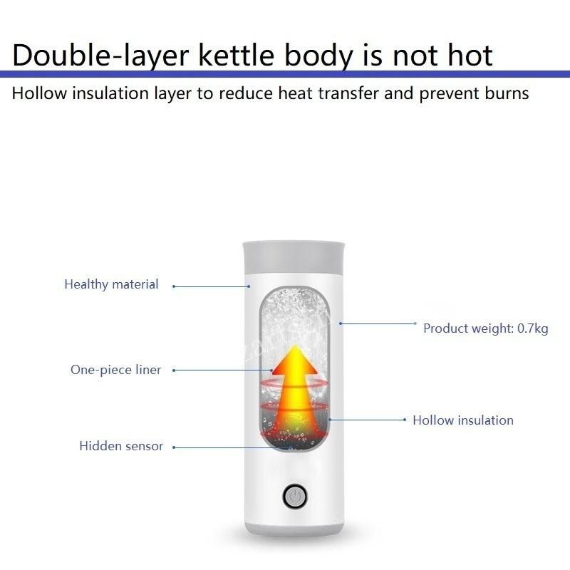 Portable Mini Electric Kettle Water Thermal Heating Boiler Travel Stainless Steel Tea Pot Coffee Milk Boiling Bottle Health Pot