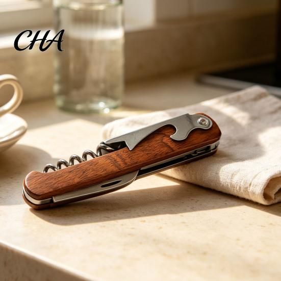 Beverage Opener for Beer 3-in-1 Wine And Corkscrew Bottle Opener, Compact Manual Wedding Gifts Groomsmen Tool, Multifunctional Home Kitchen Bar Travel