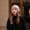 Versatile Wool Knitted Hat Crochet Bonnet Ear Protection Cap Trendy Stacking Hat  Unisex