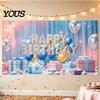Birthday Celebration Banner Happy Backdrop, Party Photo Background Cloth for Celebration, Decorative Bunting Flag Decor Kids Women, Supplies