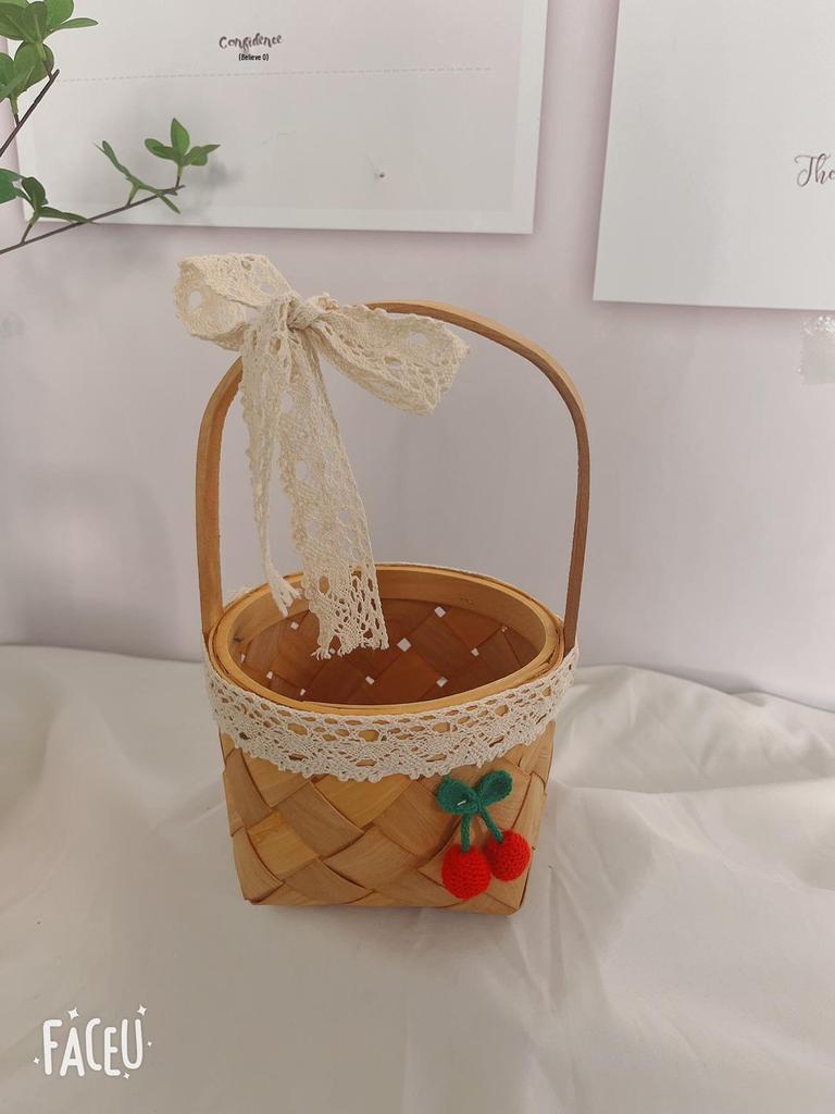 Handwoven Wicker Basket for Flowers, Candy, and Picnics