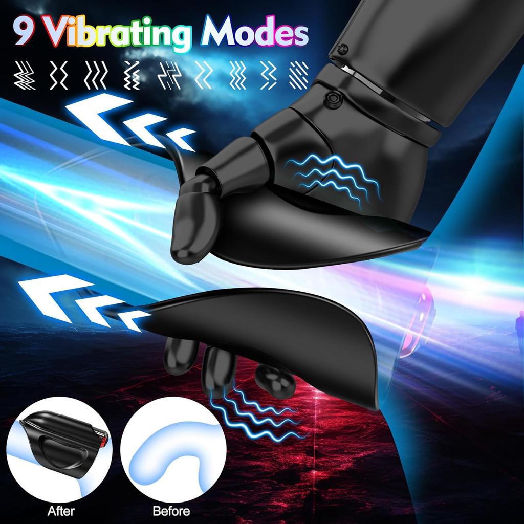 Male Masturbator with 9 Vibrations & LED Display,Vibrating Cock Ring with Detachable Bullet Vibrator Adult Sex Toys for Men Couple Male Sex Toy