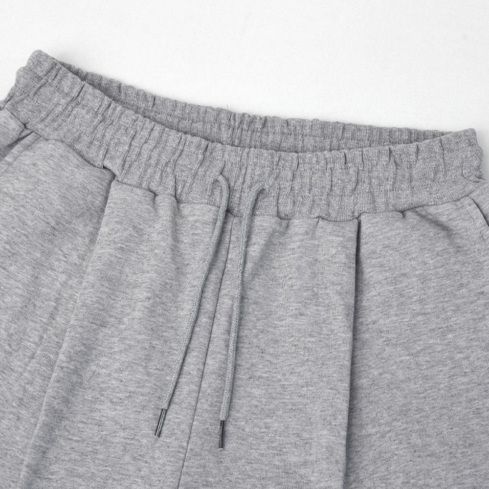 TOPBOY [Non-Fleece Or Fleece-Lined] Comfort One-Pleat Elastic Waist Wide Training Pants Melange