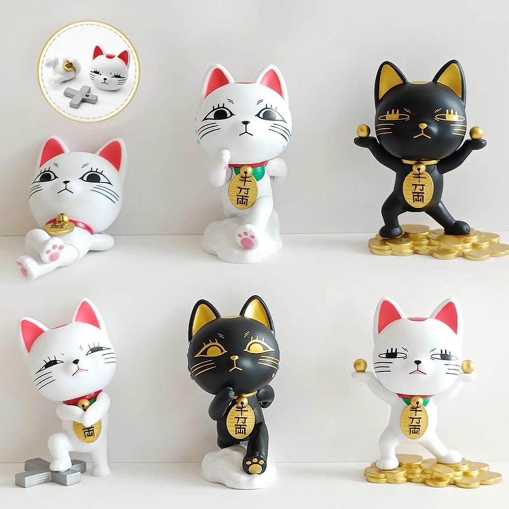 Anime Peripheral Turbo Granny Figure Kawaii Lucky Cat Turbo Granny Action Figure Desktop car Decorate Ornament Crafts Toys Gifts