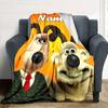Personalisierbare Decke mit Namen Personality Wallace und Gromit, Weich & Warm, für Sofa, Büro, Bett, Reise, Mittagspause, Geschenk, Geeignet für Alle Jahreszeiten