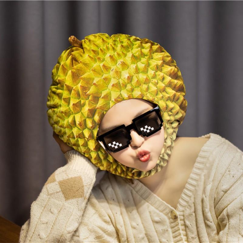 Ins Style Duria Plush Hat Fruit Simulation Print Party Costume Prop Adults Kids