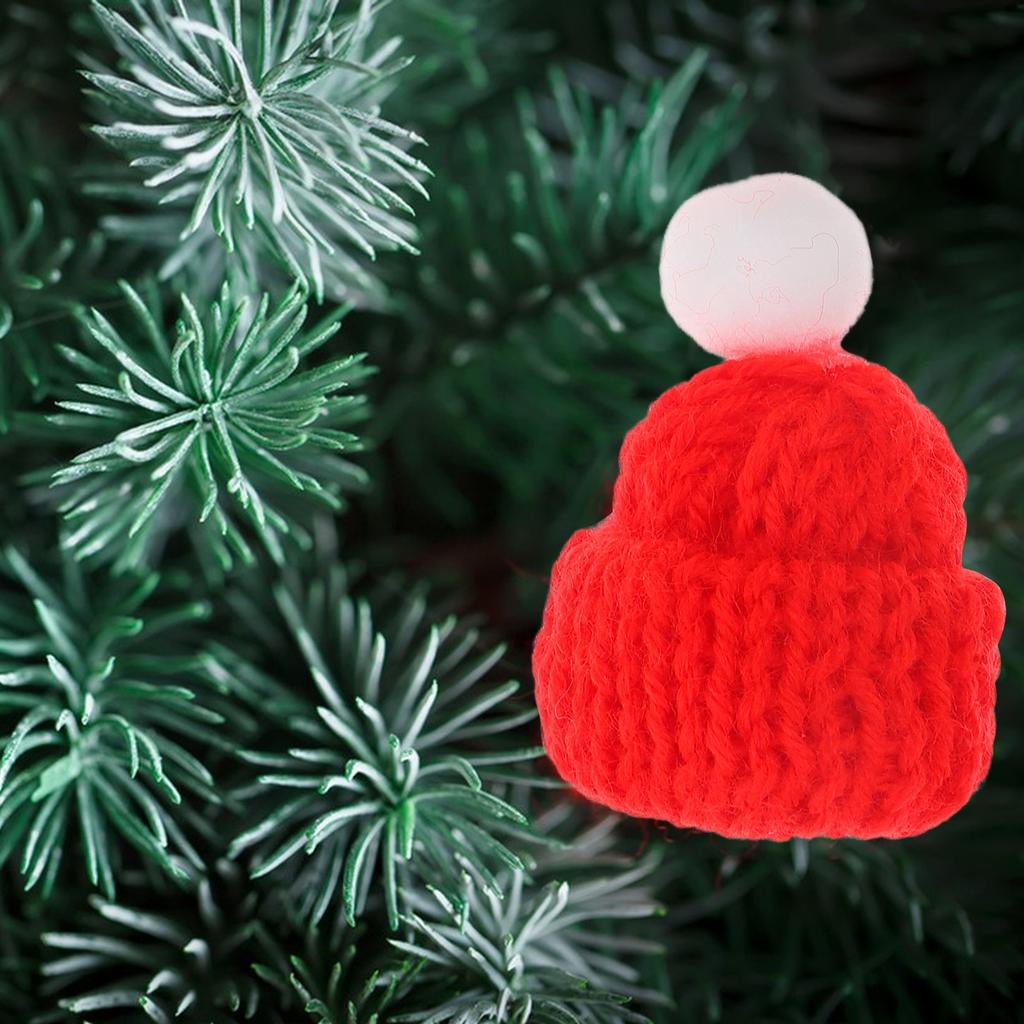 24Pcs Christmas Mini Knitted Hats Adorable Handcrafted Miniature Caps for DIY Craft Wine Bottle Decor Tree Ornaments Festive
