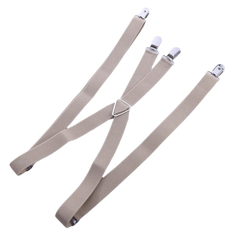 Suspenders Men Adjustable Elastic X Back Pants Women Suspender for Trousers 2.5CM Width 4 Clips Adjustable Elastic Back Braces