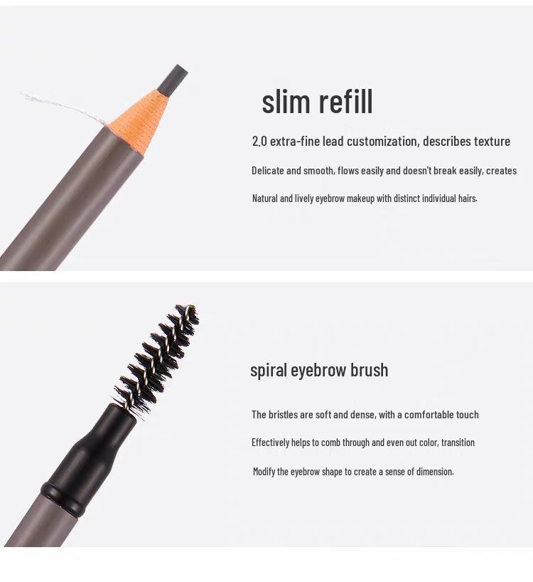 Haozhuang Dual End Eyebrow Pencil: Ultra-Fine, Waterproof, Smudge-Proof, Long-lasting for Natural Brows.