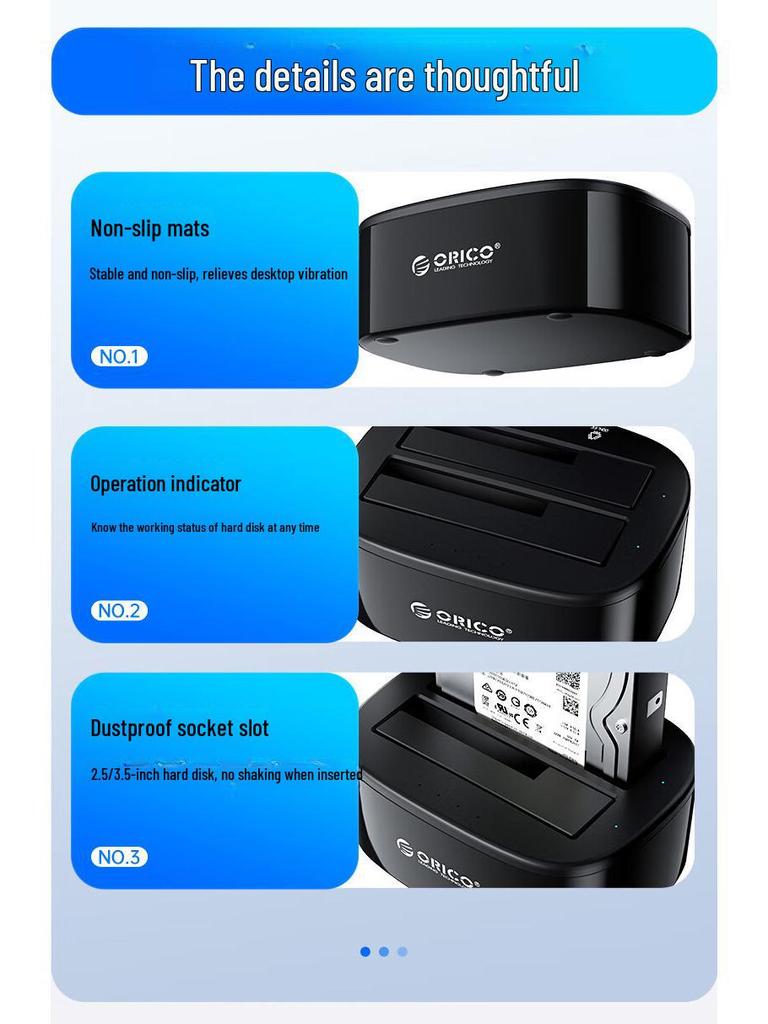 ORICO 6228US3 USB 3.0 External SATA Hard Drive Enclosure for 2.5/3.5-inch Disks