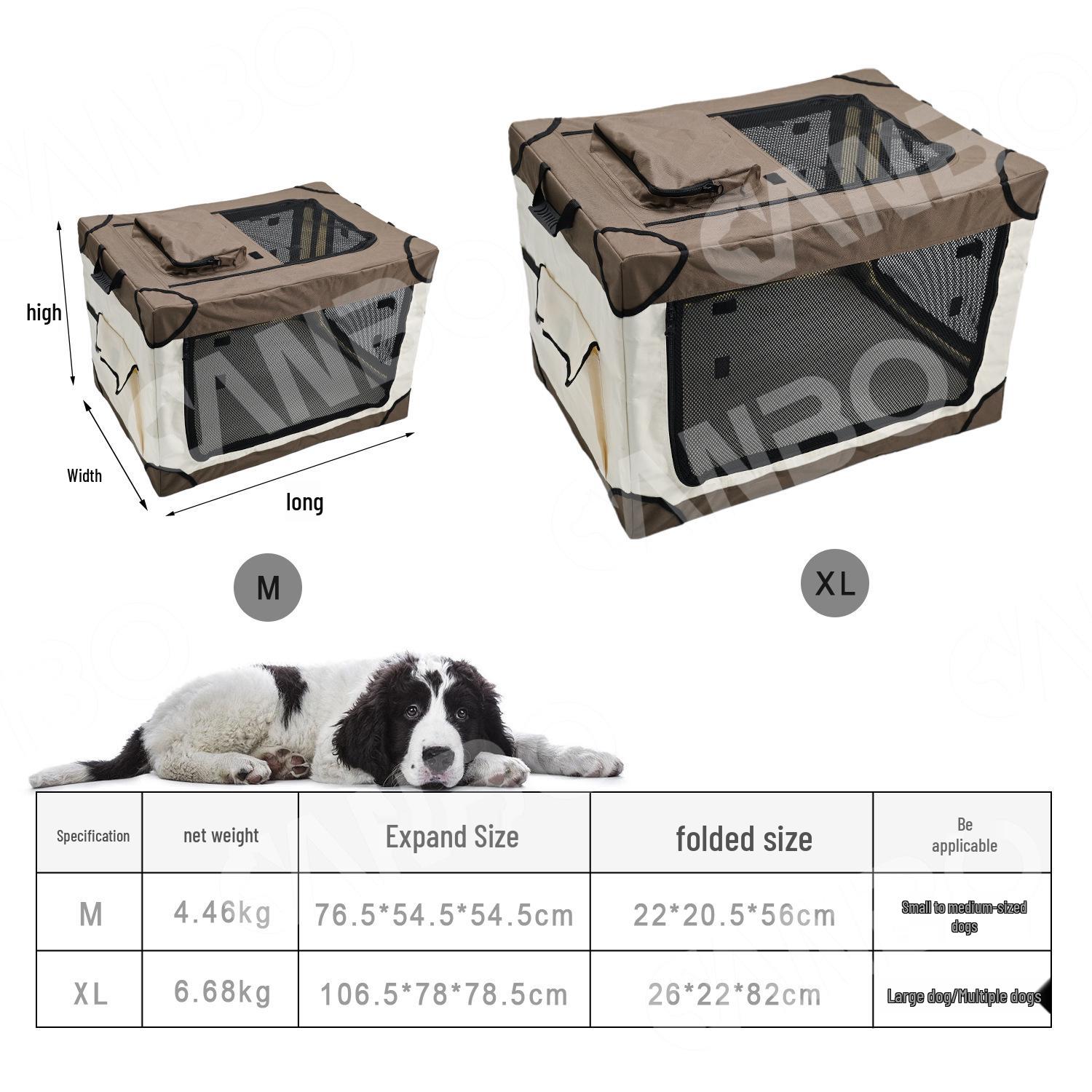 

Складная дорожная клетка для домашних животных для кошек и собак - Портативная ручная переноска для поездок на машине и прогулок M: 76.5 x 54.5 x 54.5 cm
