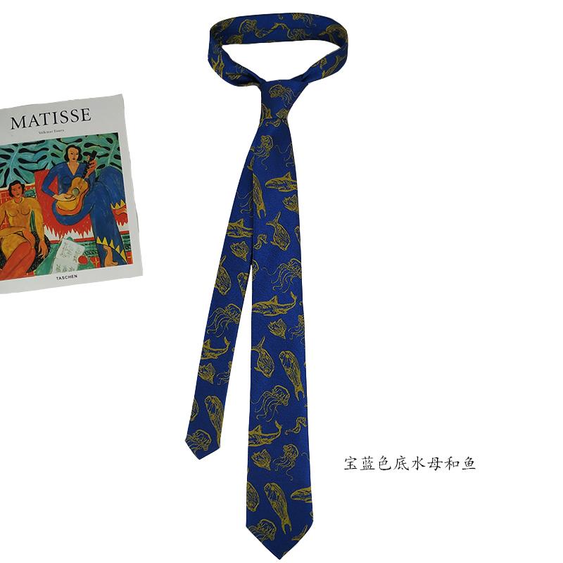 

Retro Modern Harbor Style Yarn Character Fashion ties Casual Shirt Tie Men s and Women s Wedding Ceremony neck tie