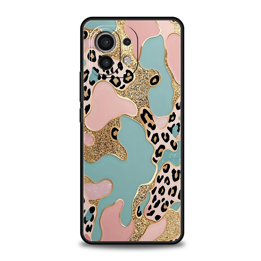 

Чехол для телефона Xiaomi Mi 15 14 13 12 11 Lite 14T 13T 12T 11T Pro Poco X7 X6 X5 X3 Pro F6 F5 F4 Чехол с узором в виде розового леопарда Xiaomi 12 Lite