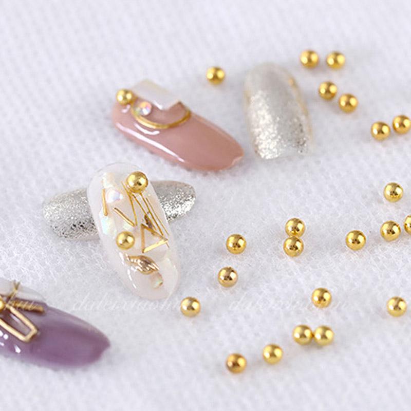 Nail Art Stahlkugel Kaviar 6 Fächer Gold- und Silberperlen Nail Art Dekoration Nail Art Zubehör