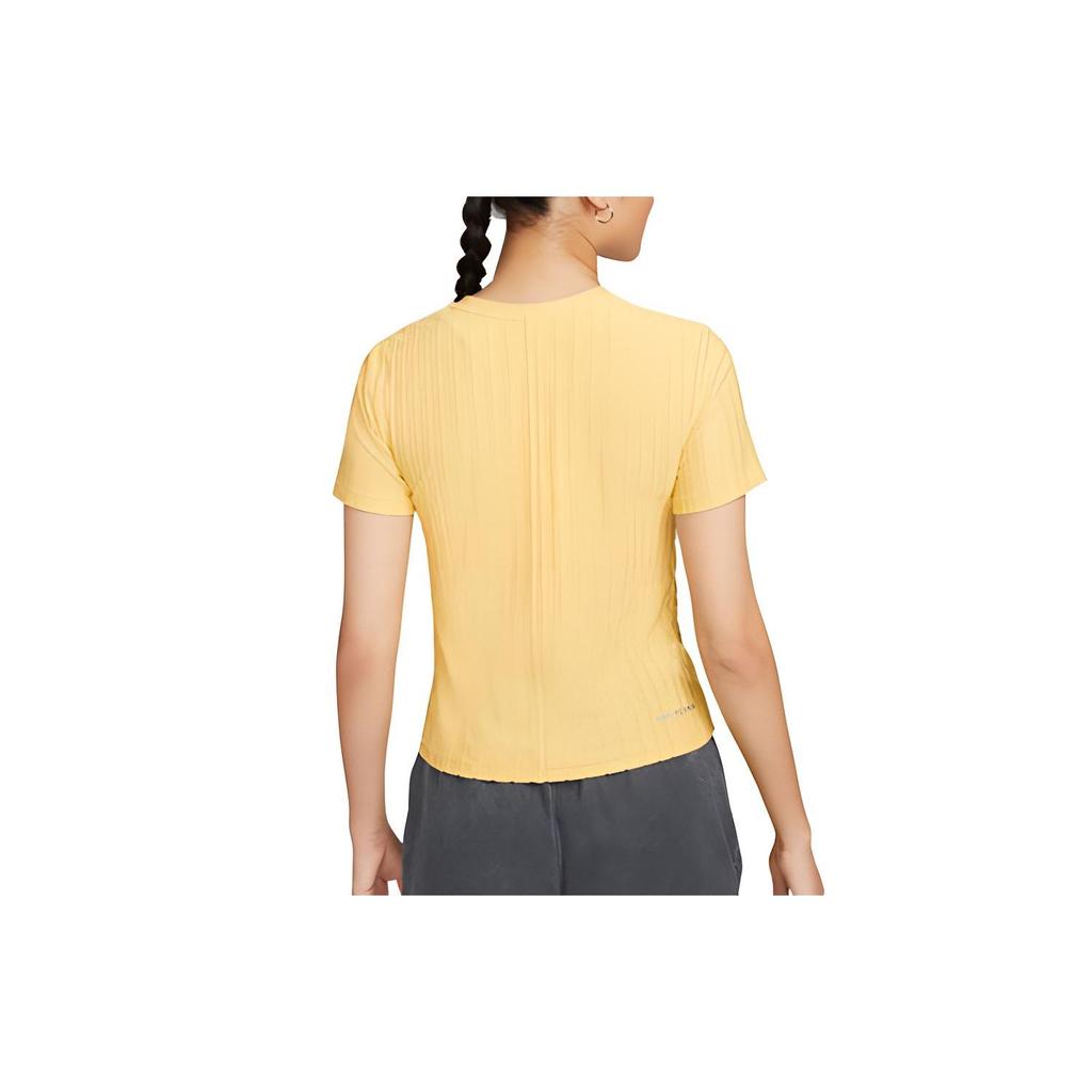 Nike Sportswear Dri-FIT ADV Tech Pack Solid Color Breathable Crew Neck Short Sleeve T-Shirt Women Tops Yellow DM6499-700