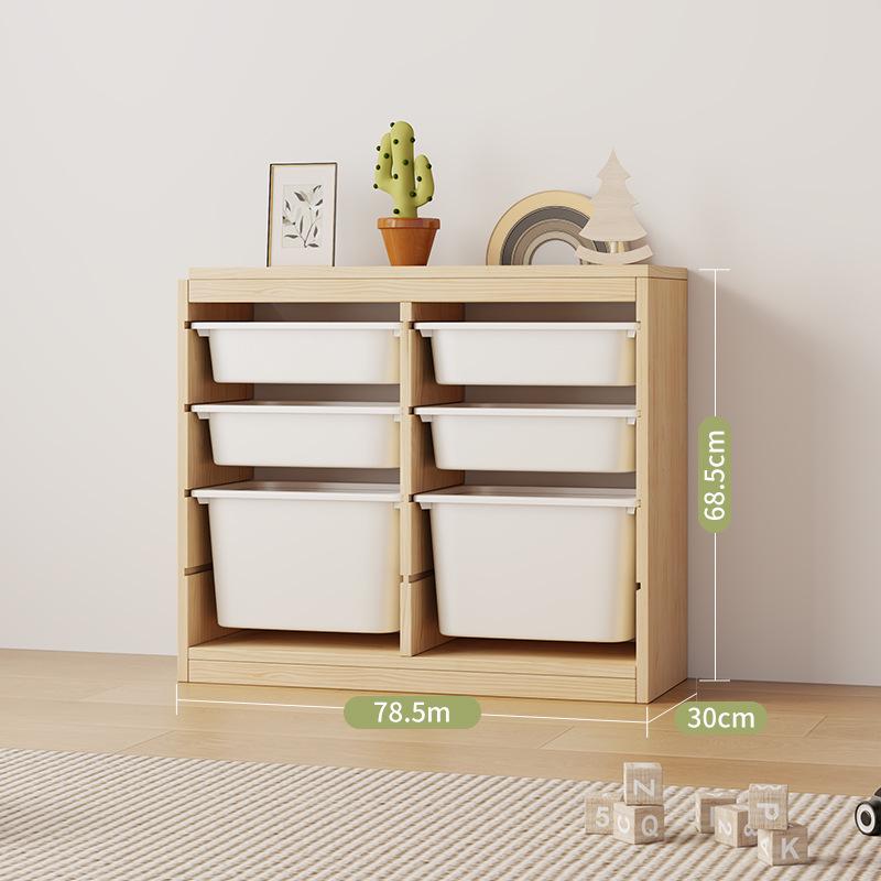 Children's Solid Wood Toy & Book Storage Shelf and Cabinet