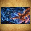 Magic Card Playmat TCG Playmat Ice Fire Phoenix Non-Slip Stitched Edge Mythic Gaming Mats Tapete Magic Mat Card Pad