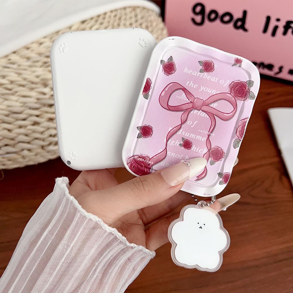 Butterfly Knot Rose Flip-Top Folding Makeup Mirror Portable Pocket Mirror Women Rectangle Cosmetic Make Up Mirror With Comb