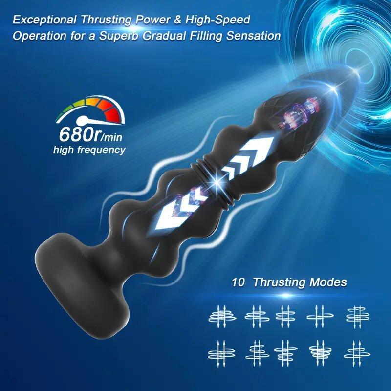 Retractable Anal Plug Backyard Massager Male Prostate Orgasm Wireless Remote Control Vibrator Sex Toys