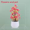 Camellia Multicolor Simulation Japomica Artificial Flower Green Plant Bonsai