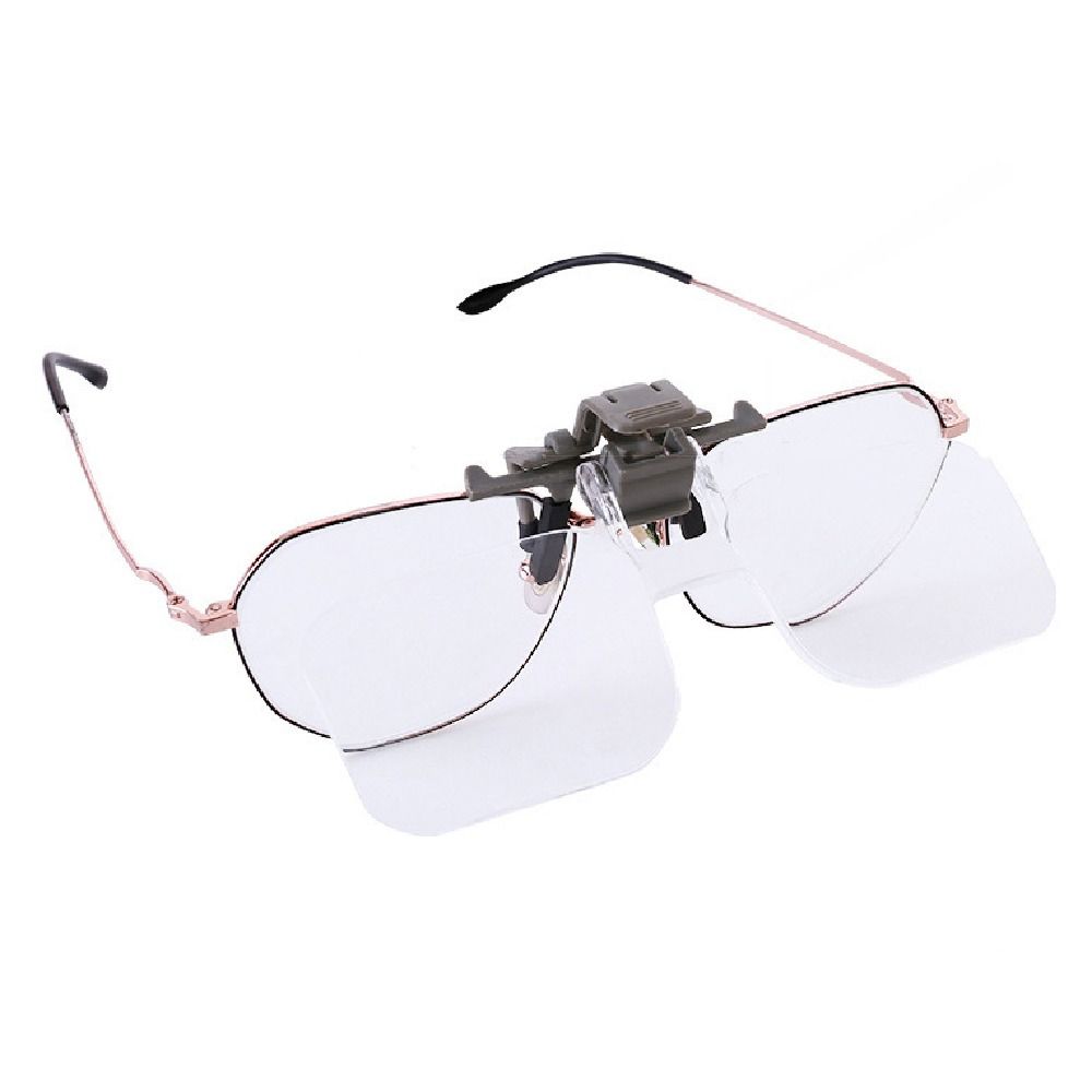 Acrylic Optical Lens Head-mounted Magnifier Detachable Clip on Eyeglass Loupe Low Vision