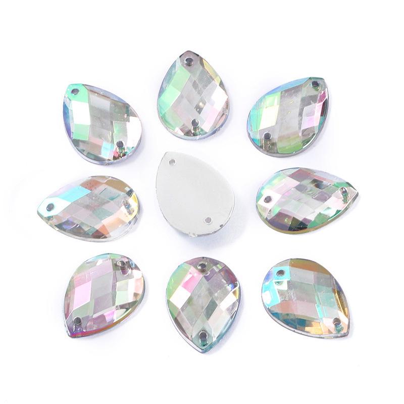 Teardrop Mesh Surface Flat-Bottom Acrylic Rhinestone for DIY Apparel & Jewelry