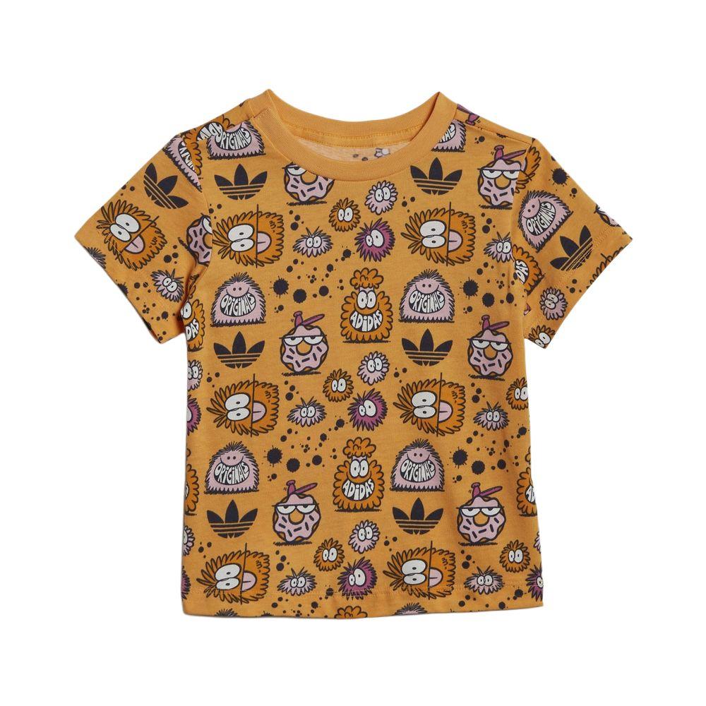 Adidas Originals T Shirt Orange Yellow Infant And Toddler HC1987 98
