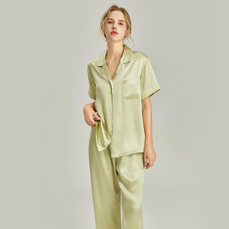 Shanmuer Women's Mulberry Silk Pajama Set - Two-Piece, Wearable Outdoors, Spring/Autumn