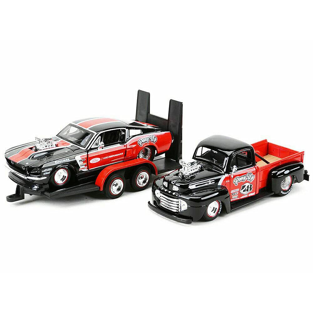 Maisto Scale Diecast 1948 Ford Pickup 1967 Ford Mustang Maisto Elite Transporter Diecast Model 1/24 Car F-1 + GT. 200-194.