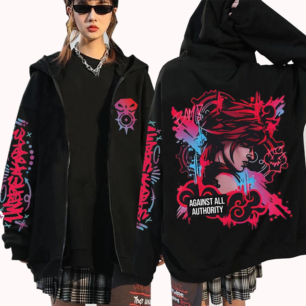 

Arcane Jinx Rits Графічне Худі Harajuku Хіп-хоп Світшот Топи Аніме Подарунок 4XL