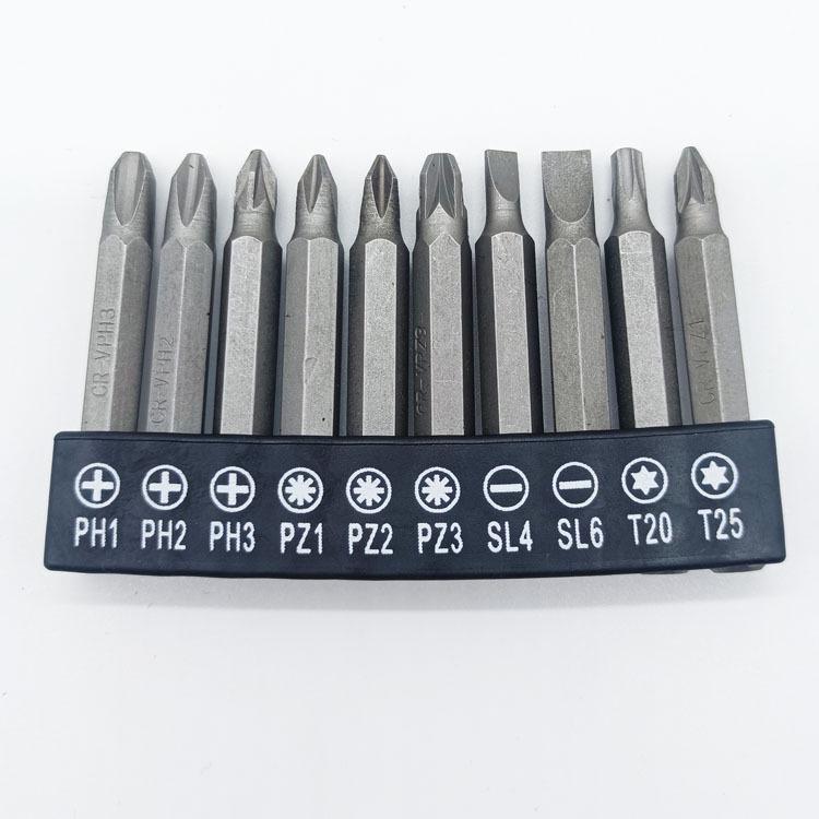 Short 25mm Phillips Bit Set, 10pc Torx with Hole for Power Drill Use
