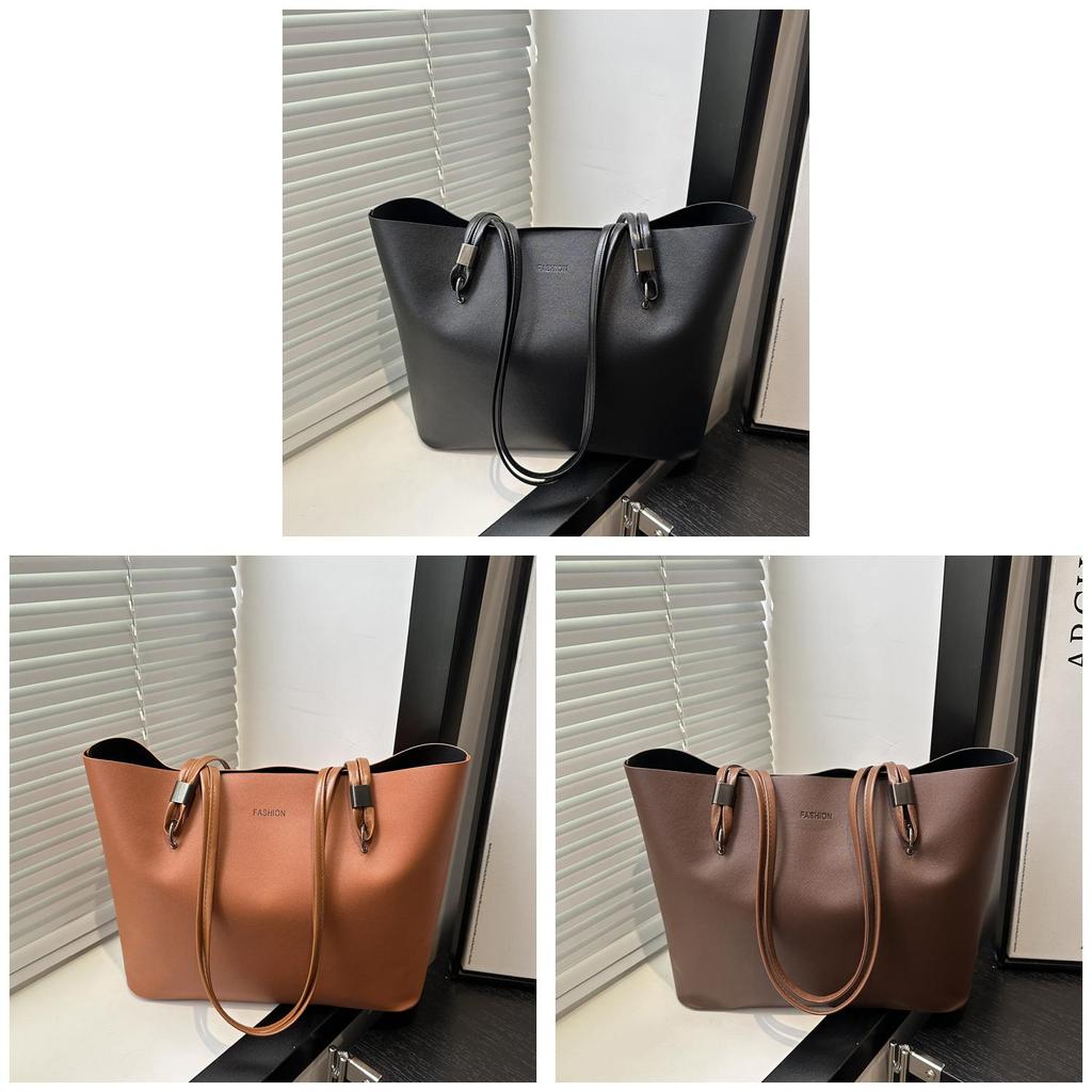 Street Style Large Capacity Pu Tote Bag With Zipper Closure For Casual Everyday Use