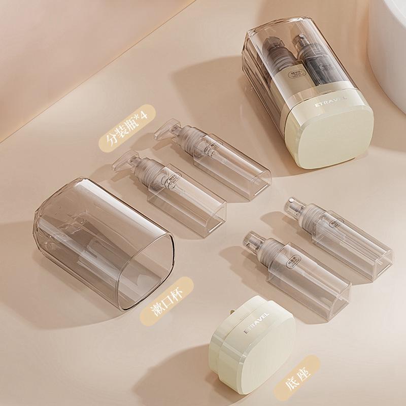 Συμπαγές Επαναγεμιζόμενο Σετ Ταξιδιού: Φιάλες 5-σε-1 για Σαμπουάν, Αφρόλουτρο, Σπρέι, Νερό και Λοσιόν