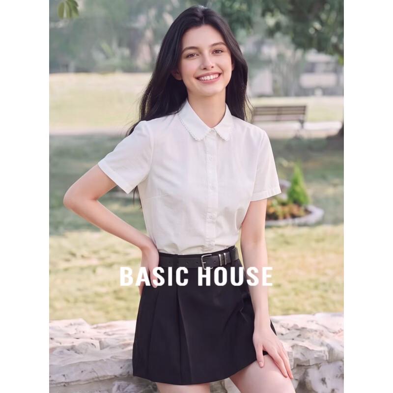 Basic House Women s Pure Cotton Short-Sleeve Shirt XL