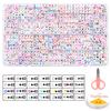 28grids Color Acrylic Letter Beads Kits A-Z Square Round Alphabet Bead Set with Line for Jewelry Making Bracelet Necklace Beaded