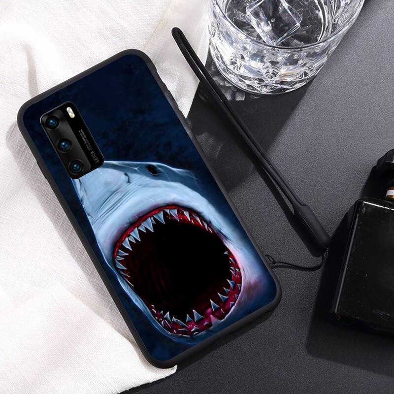 Husă de Telefon Rechin Înfricoșător Pentru Huawei Y6 Y7 Y9 Prime 2019 Y9s Mate 10 20 40 Pro Lite Nova 5t Husă Silicon
