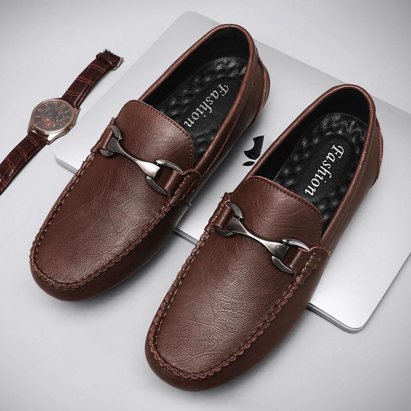 Penny Loafers Men Flats Handmade Luxury Designer Leather Casual Shoes Slip-on Driving Shoes Man Moccasins Boat Shoes Black/Brown