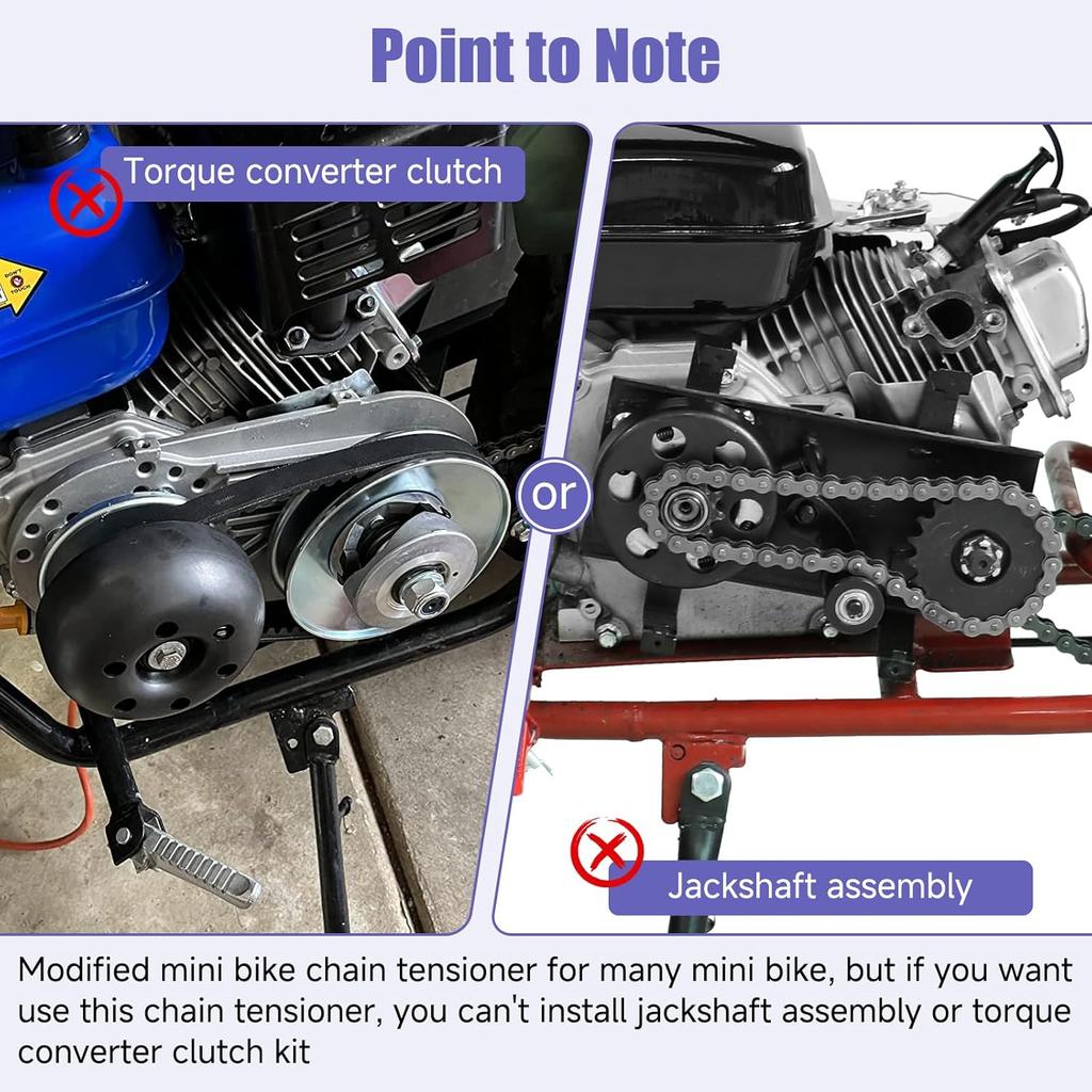 Mini Bike Chain Tensioner Adjuster Bracket With Roller Compatible With Predator 79Cc 212Cc 224Cc 196Cc GX160 GX200 Engine Baja Doodlebug DB30 Coleman
