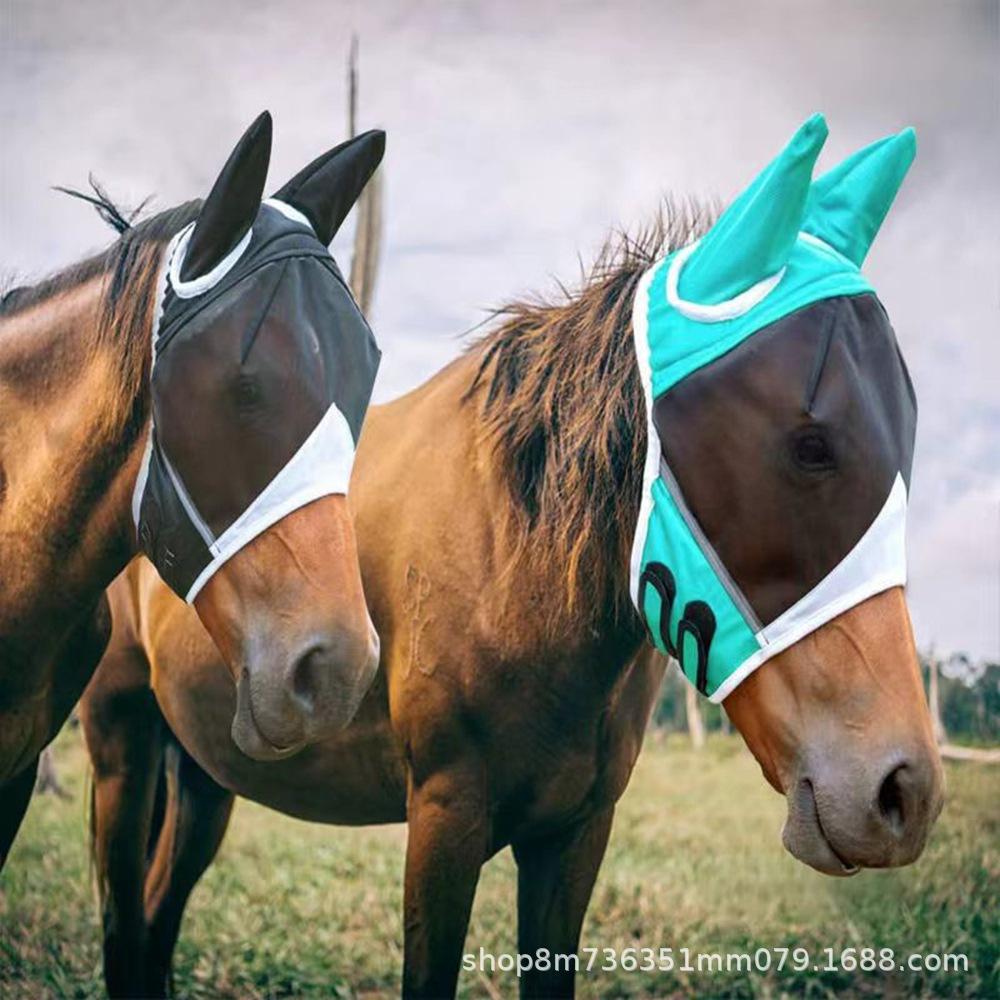 Breathable Horse Mask Summer Goggles Mosquito Ears Comfortable Fit with UVProtection Mesh Horse Fly Mask Equestrian Supplies Equestrian Equipment