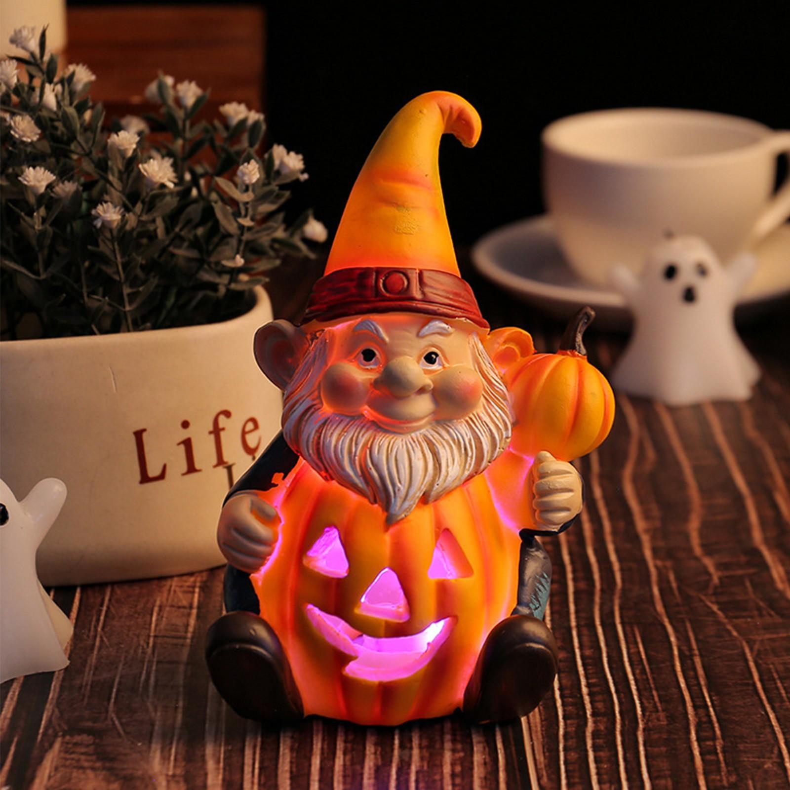 

Светящиеся украшения в виде старика-гоблина на Хэллоуин, декоративные украшения из смолы в виде садового гнома One Size