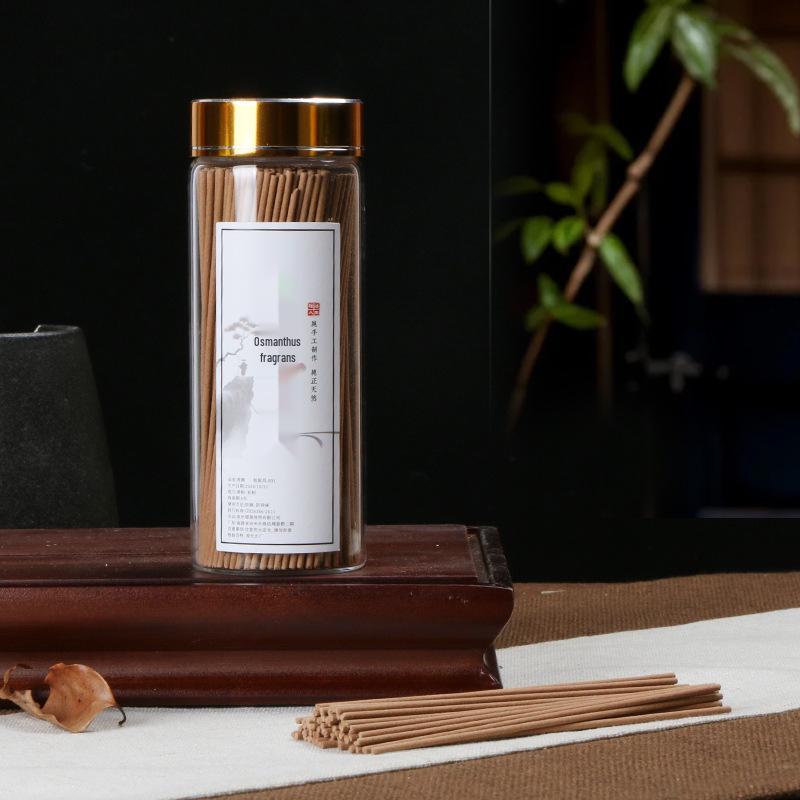 Douyin Bestseller: Sandalwood & Agarwood Incense Sticks with Osmanthus Scent, Heart Sutra Vertical Burner & Holder for Home