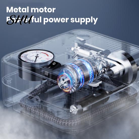 Easy-to-use Tire Pump For Cars 120W Portable Car Electric Air Mini Inflator Compact with Long Cord 12V Compressor Motorcycles Pressure Gauge Reliable