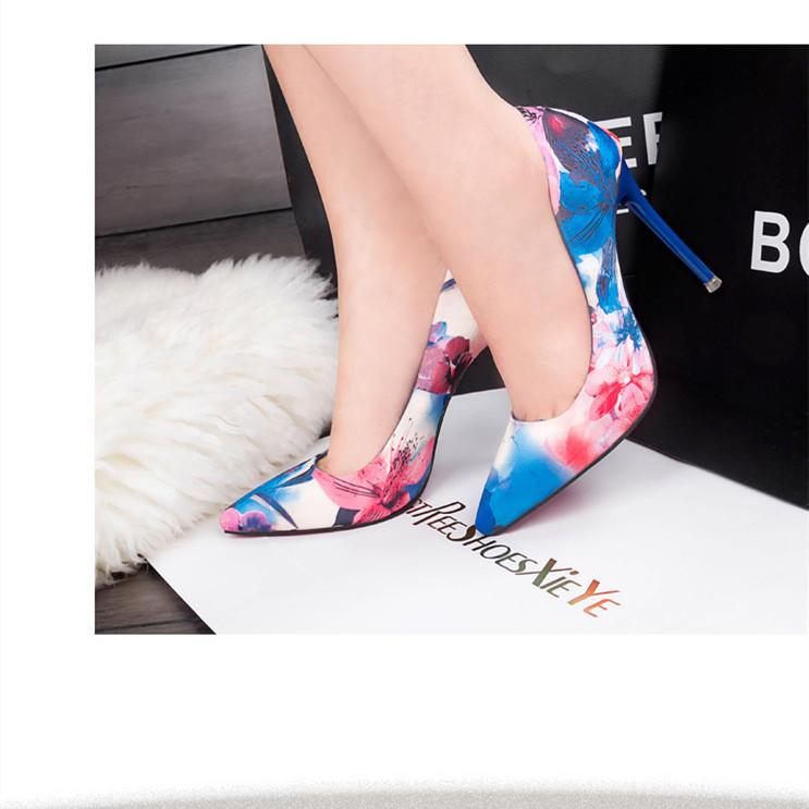 floral pointed heels