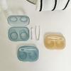 Contact Lens Box Portable Transparent Cosmetic Contact Lenses Soak Container Box Girls Travel Contact Lens Case with Tweezers