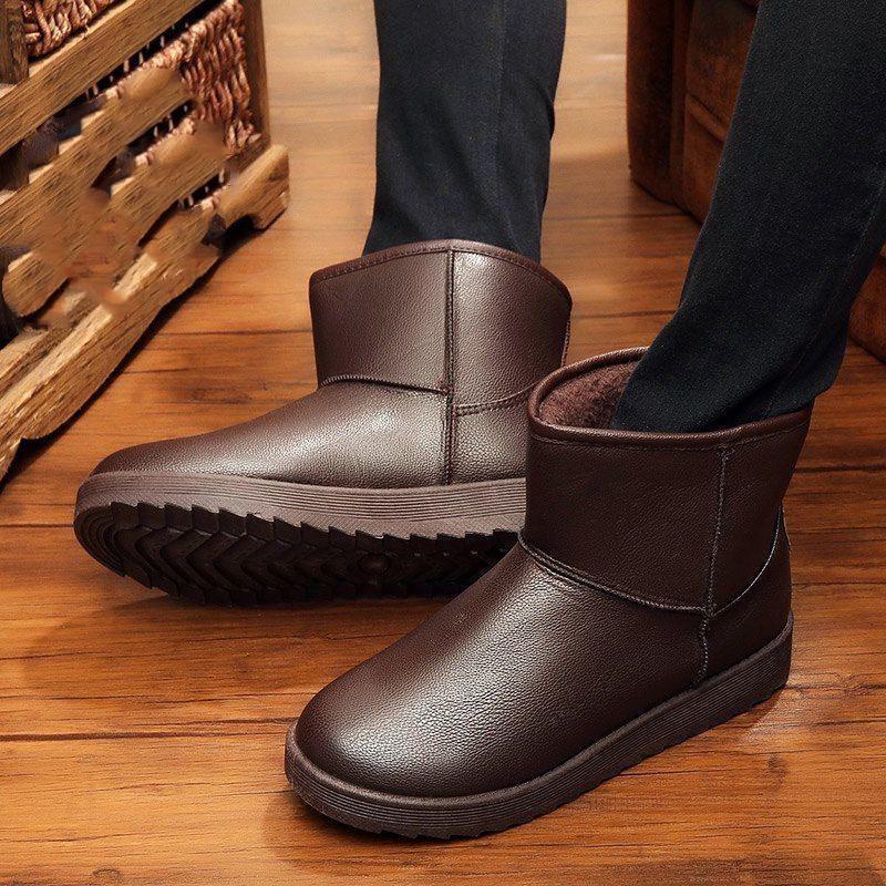 

Мужские зимние водонепроницаемые ботинки из искусственной кожи с бархатной подкладкой 2023 года — модные унисекс-ботинки Martin из хлопка 43 male size