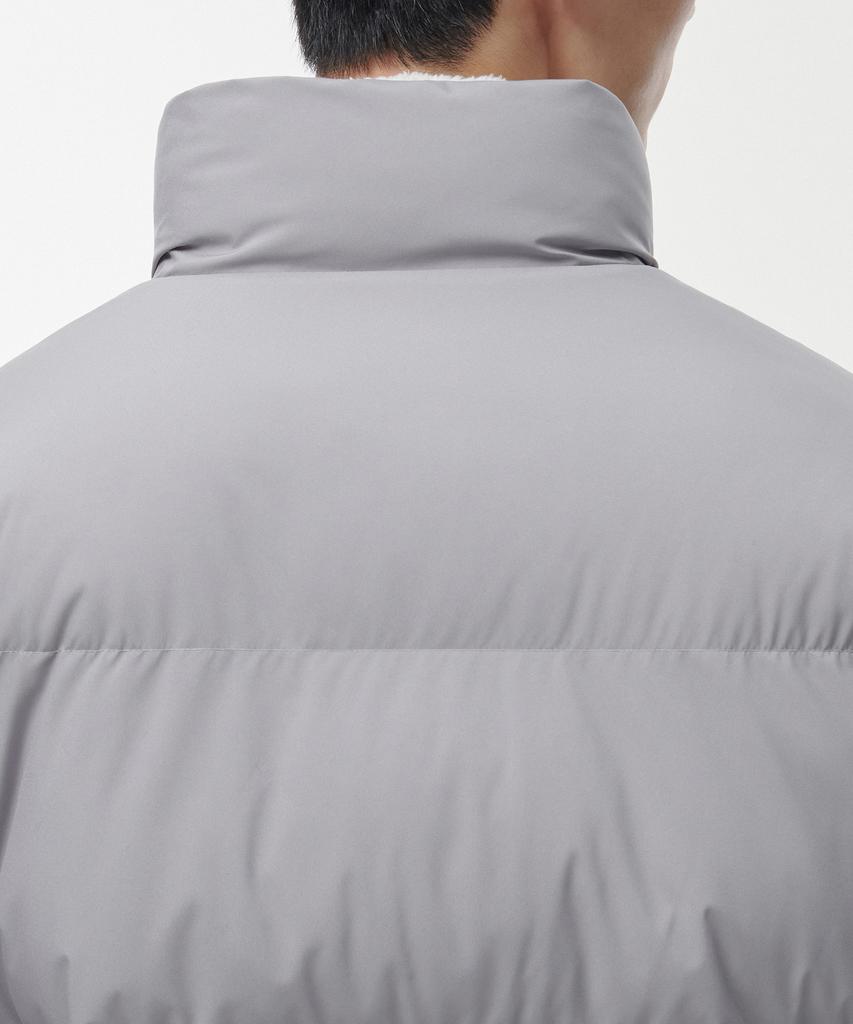 Musinsa Standard Daily Puffer Reversible Fleece Short Padded Jacket [Light Gray/Ivory]