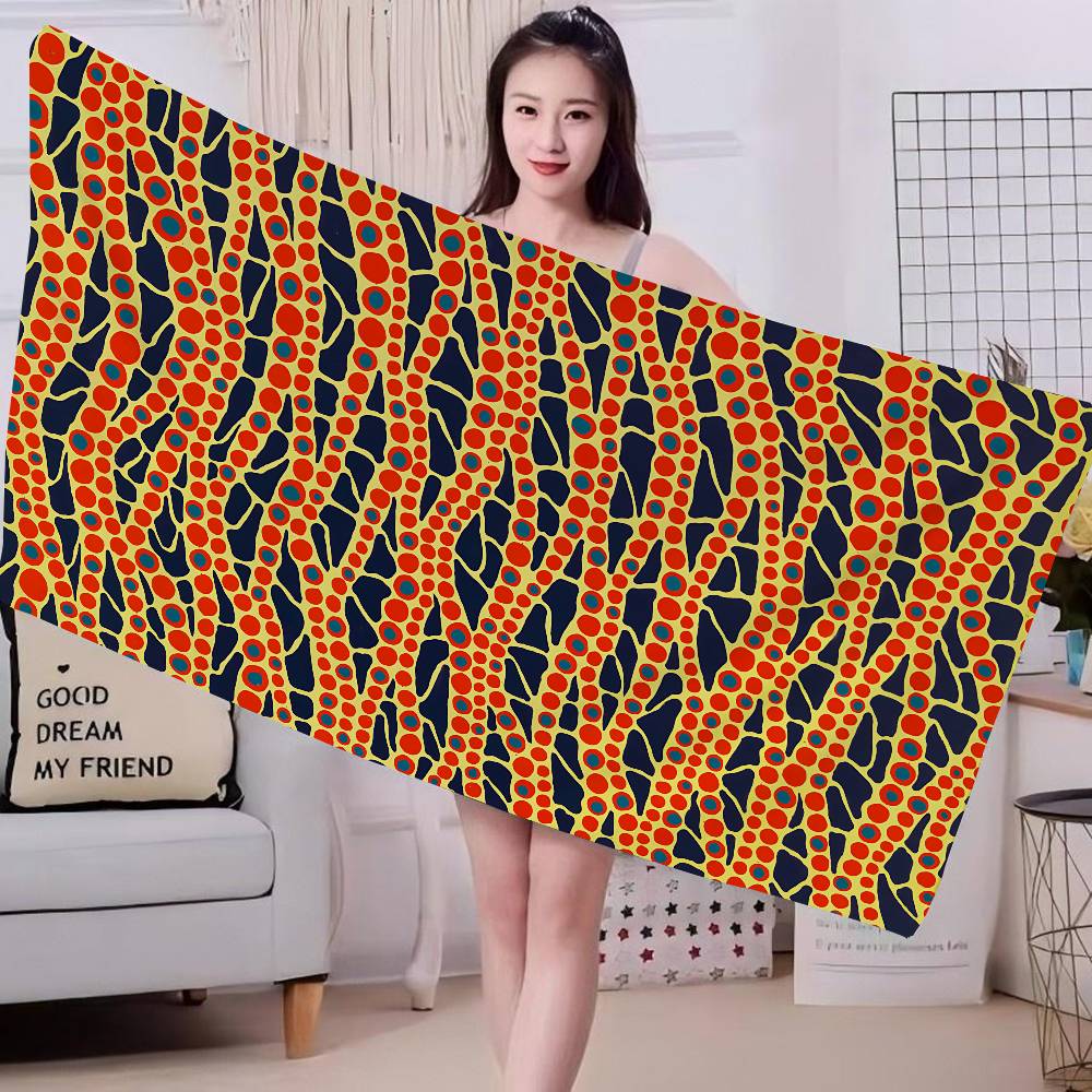 Popular Art Y-Yayoi KusamaS Beach Towel Colorful Bath for Girl Microfiber Quick Dry Custom Sand Free Beach Yoga Spa Gym Pool