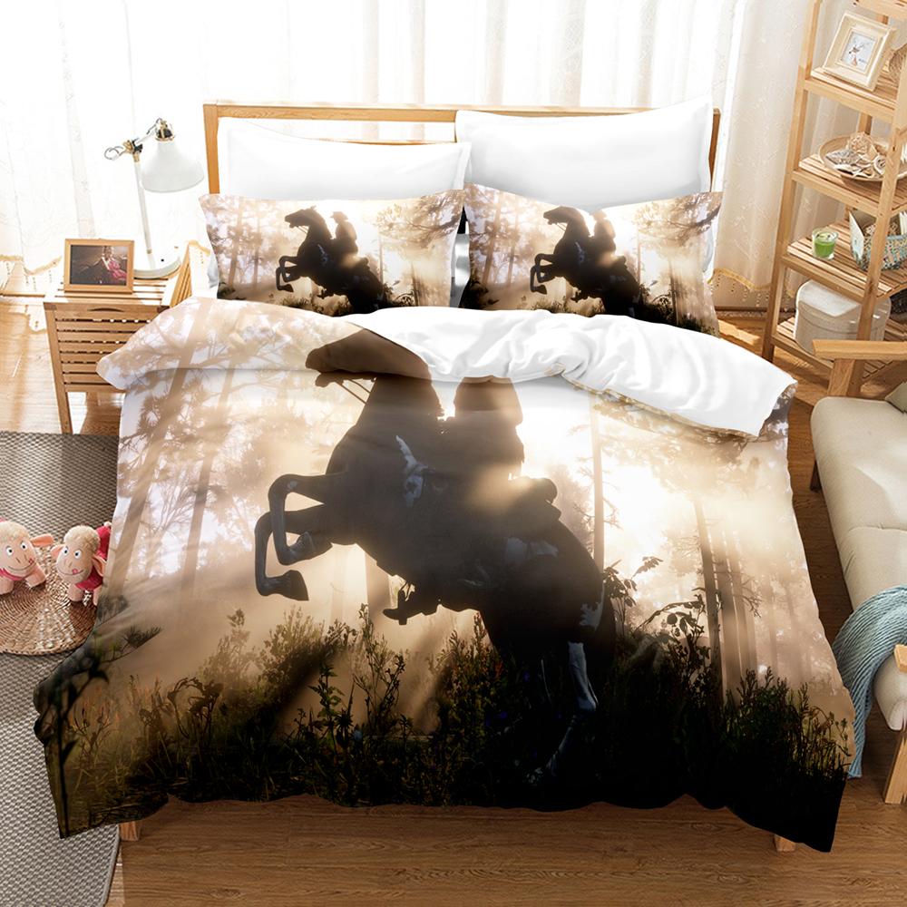 3D Print Game Red Dead Redemption 2_3pcs Bedding Sets Duvet Cover Set With Pillowcase Twin Full Queen King Bedclothes Bed Linen