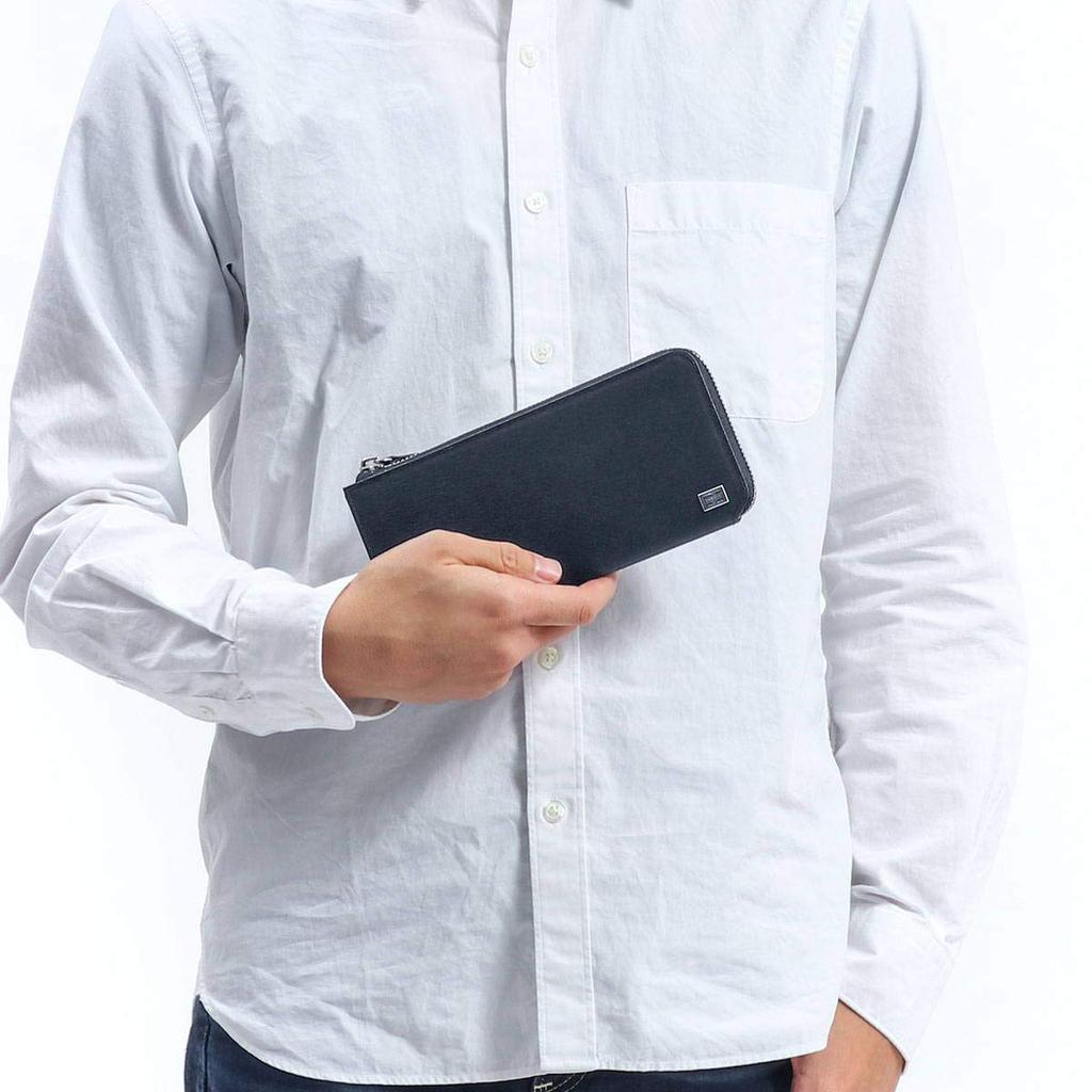 Porter Current Long Wallet with L-Shaped Zipper, 052-02210 (Navy)