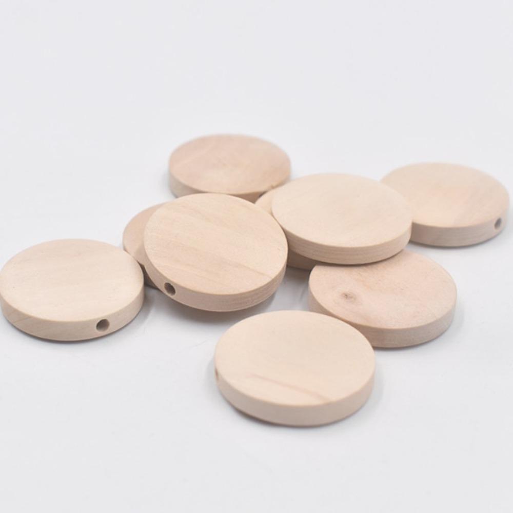 

200 шт. плоские круглые плоские круглые деревянные бусины деревянные деревянные бусины-проставки для монет для рождественской елки